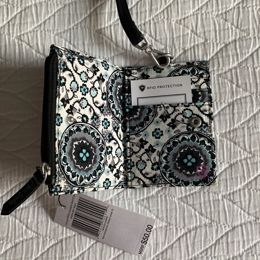 Vera Bradley Carryall Leather Card Case and Lanyard NWT - Picture 2 of 5